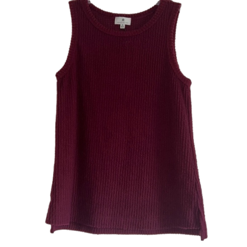 Burgundy‎ Socialite Sleeveless top Nordstrom fuzzy stretchy size medium